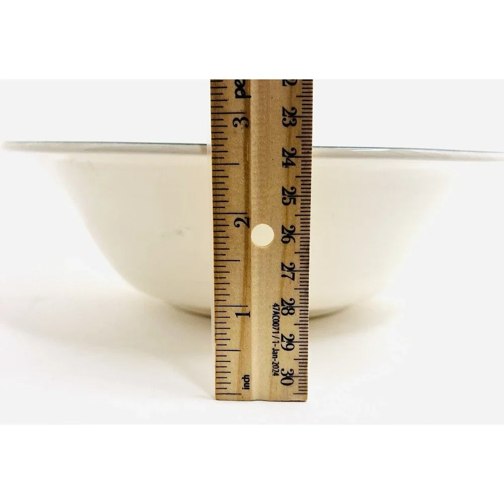 Vintage Teal Stoneware Pasta Bowl 8.5” Salad Bowl Blue Green Modern Ceramic